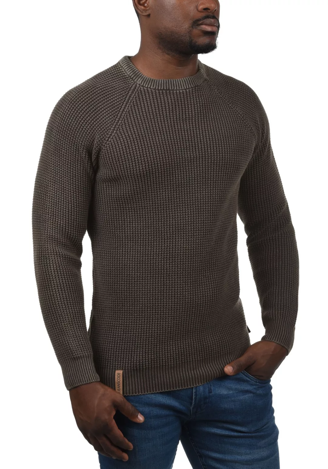 Indicode Strickpullover IDRockford Strickpulli in Waffelstrick-Optik günstig online kaufen