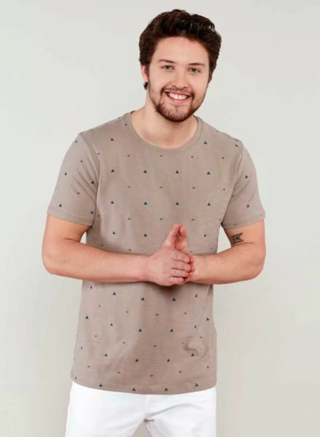 T-shirt Aus Bio Baumwolle Mit Allover-print günstig online kaufen