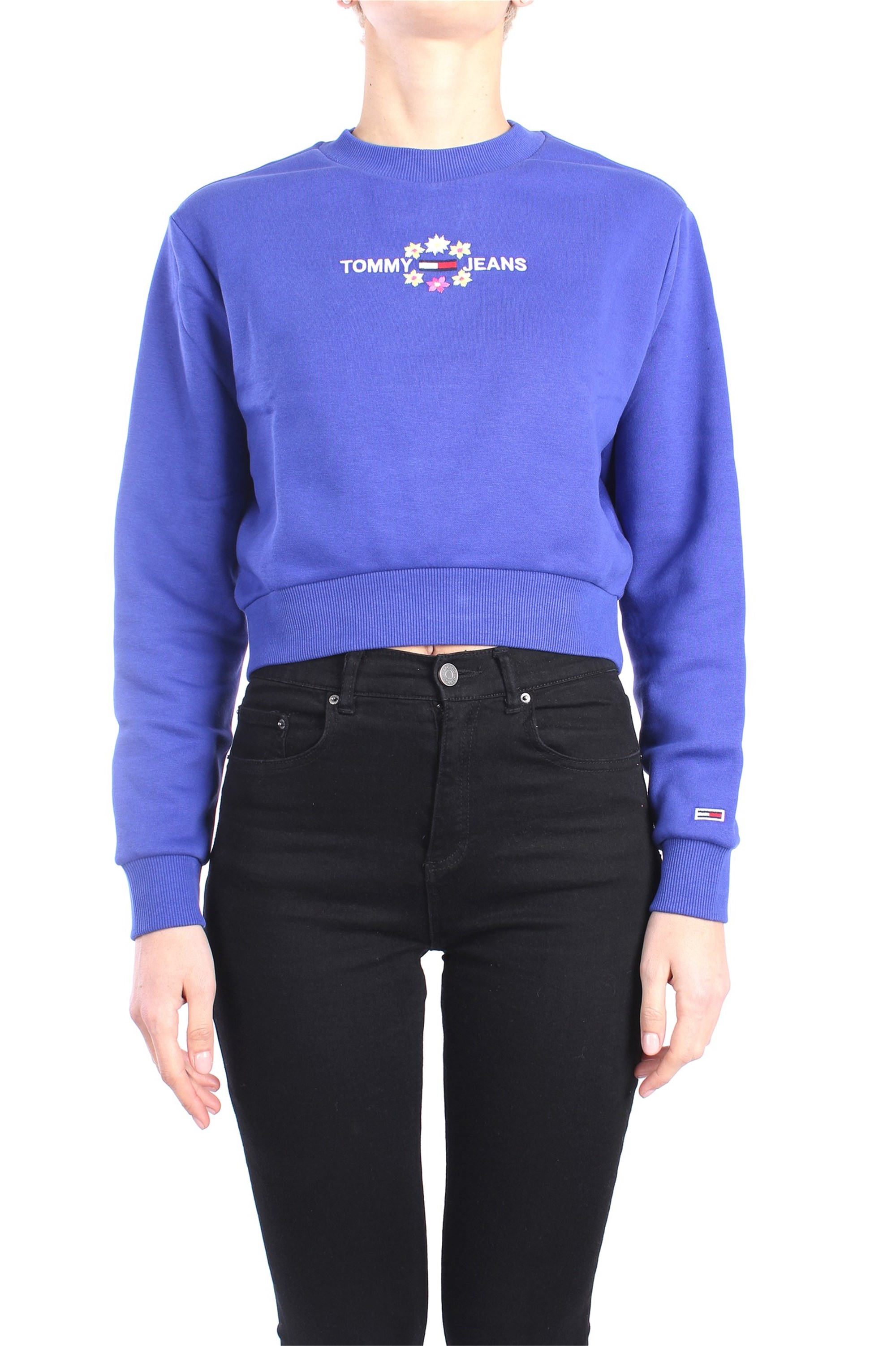 Tommy Jeans – Langärmliges Sweatshirt in Blau mit Logo günstig online kaufen
