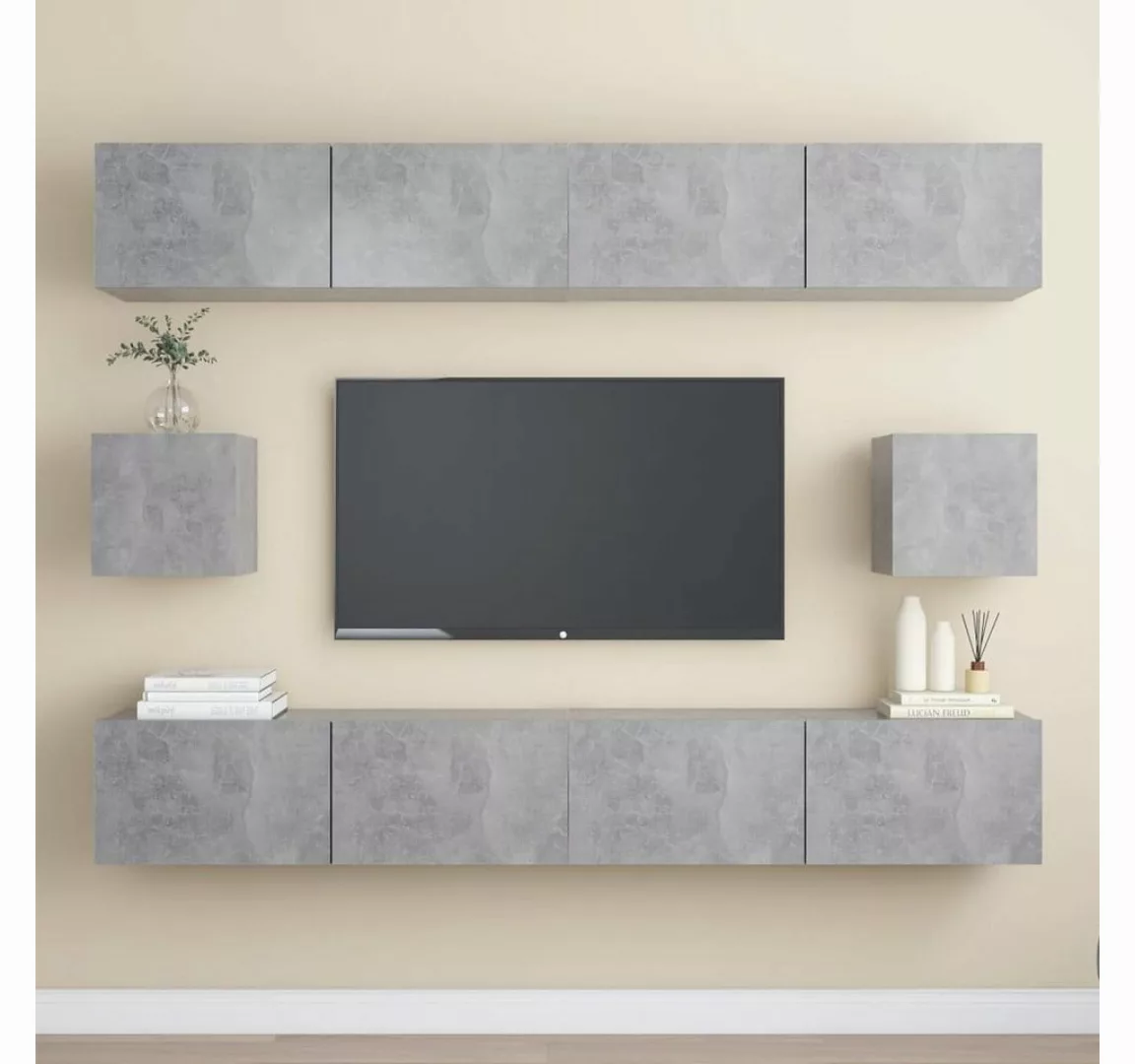 furnicato TV-Schrank 6-tlg. TV-Schrank-Set Betongrau Holzwerkstoff günstig online kaufen