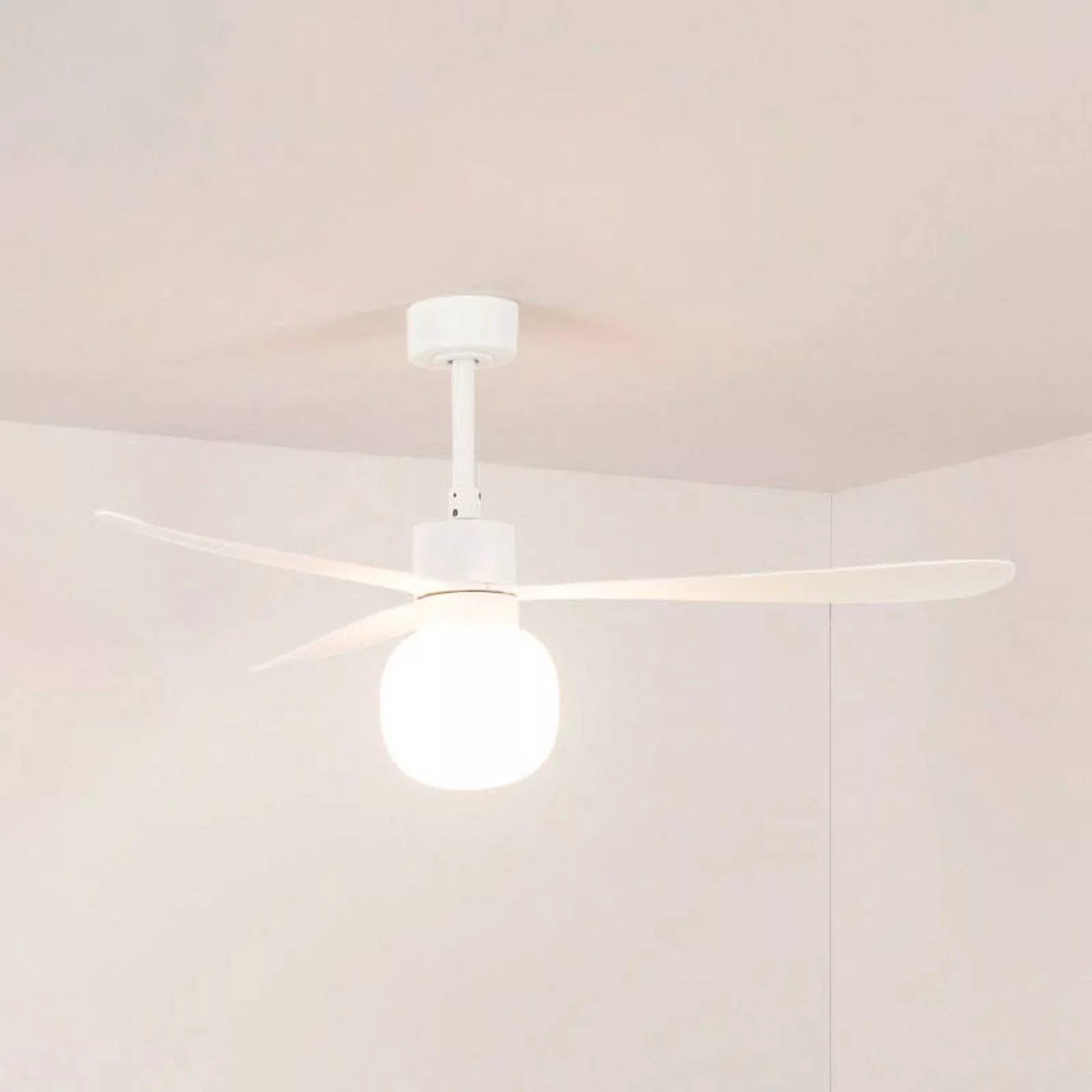 Deckenventilator Amelia Ball, LED-Leuchte, weiß günstig online kaufen