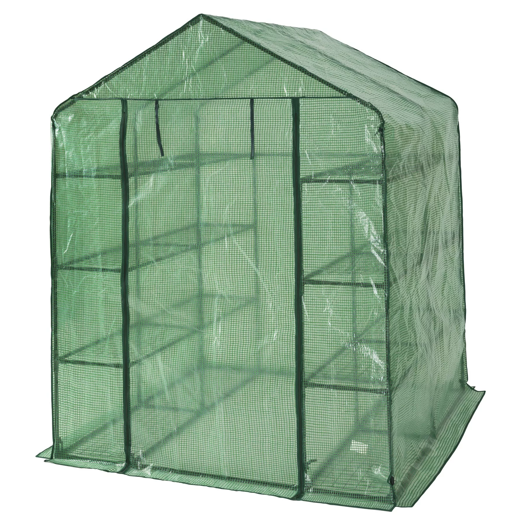 Foliengewächshaus mit quadratischer Grundfläche 143x143x195cm - grün günstig online kaufen