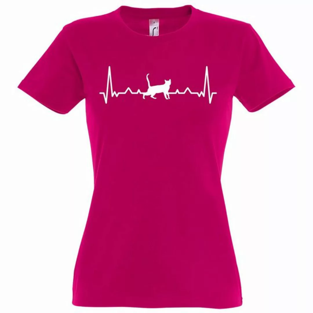 Youth Designz T-Shirt Heartbeat Katze Damen Shirt mit trendigem Frontprint günstig online kaufen