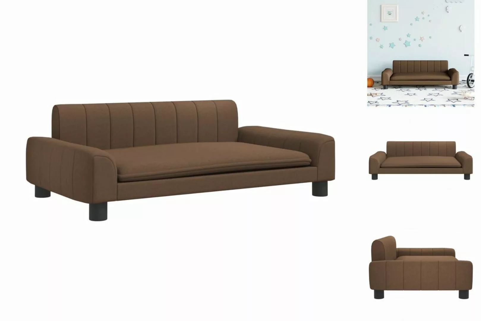 vidaXL Kindersofa Kindersofa Braun 90x53x30 cm Stoff Kindercouch Kindermöbe günstig online kaufen