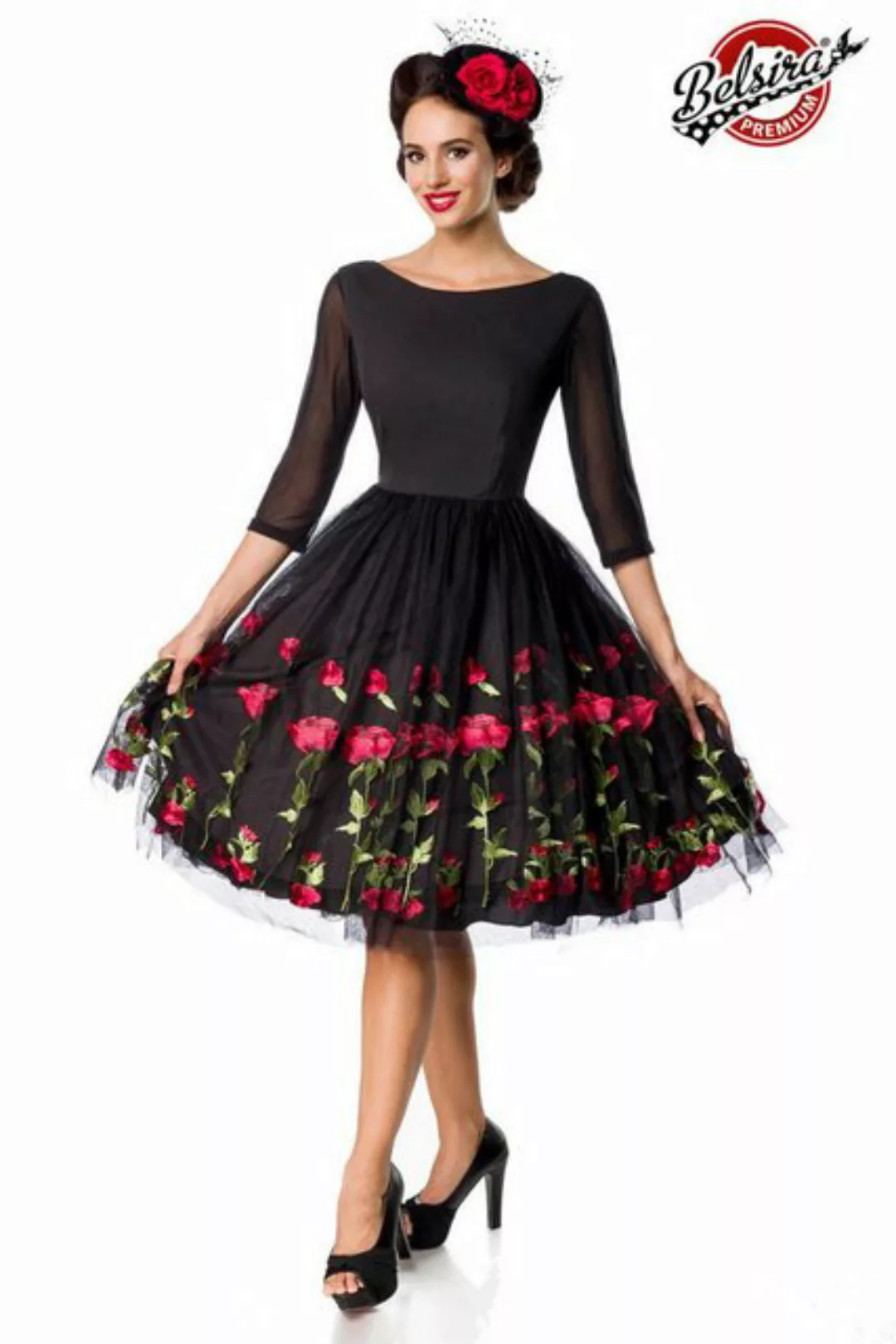 BELSIRA Trachtenkleid Belsira - besticktes Premium Vintage Swingkleid - (2X günstig online kaufen