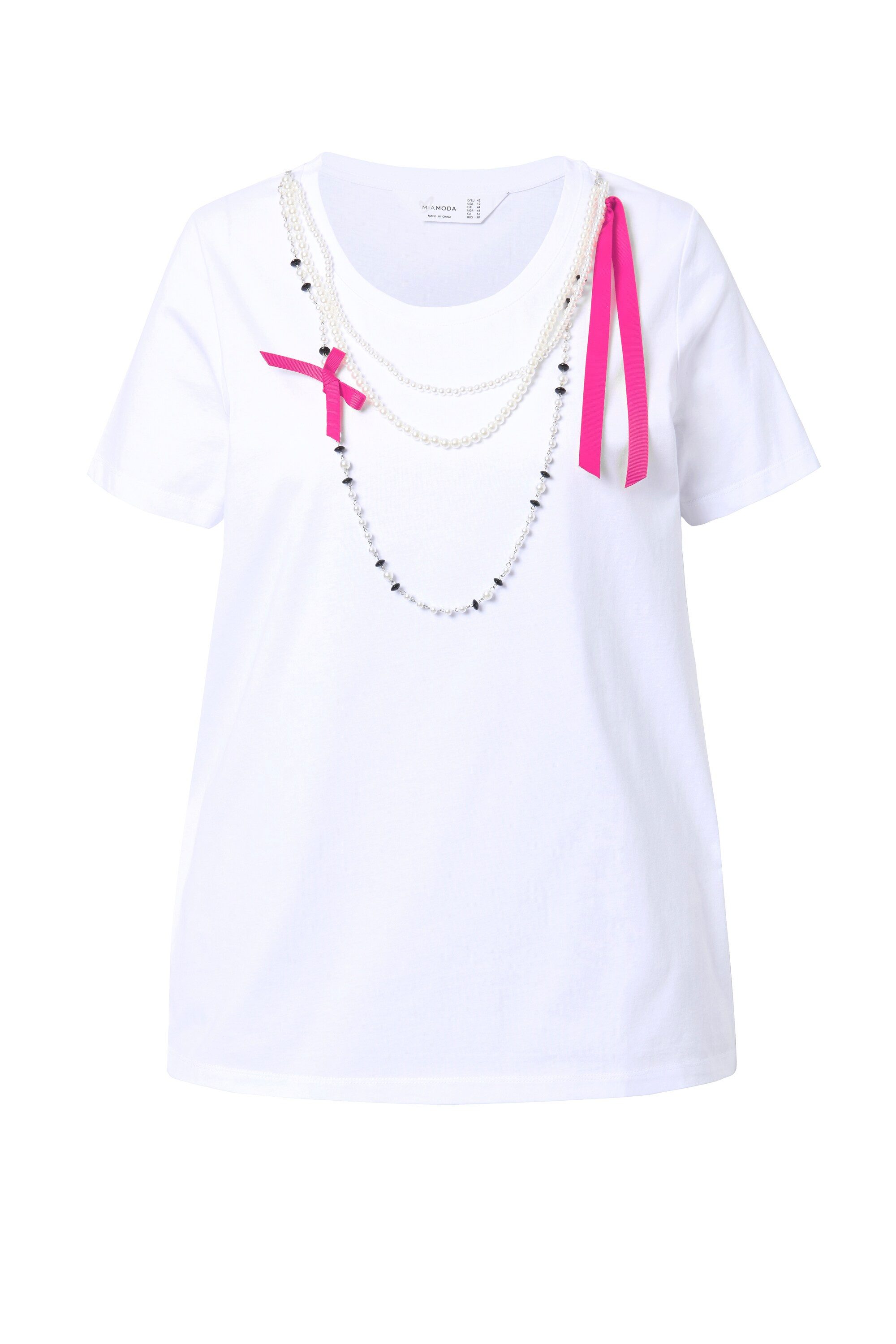 MIAMODA T-Shirt T-Shirt A-Linie abnehmbare Zierperlen-Ketten günstig online kaufen
