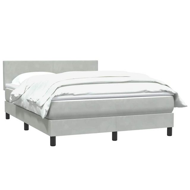 vidaXL Bett Boxspringbett mit Matratze Hellgrau 140x210 cm Samt günstig online kaufen