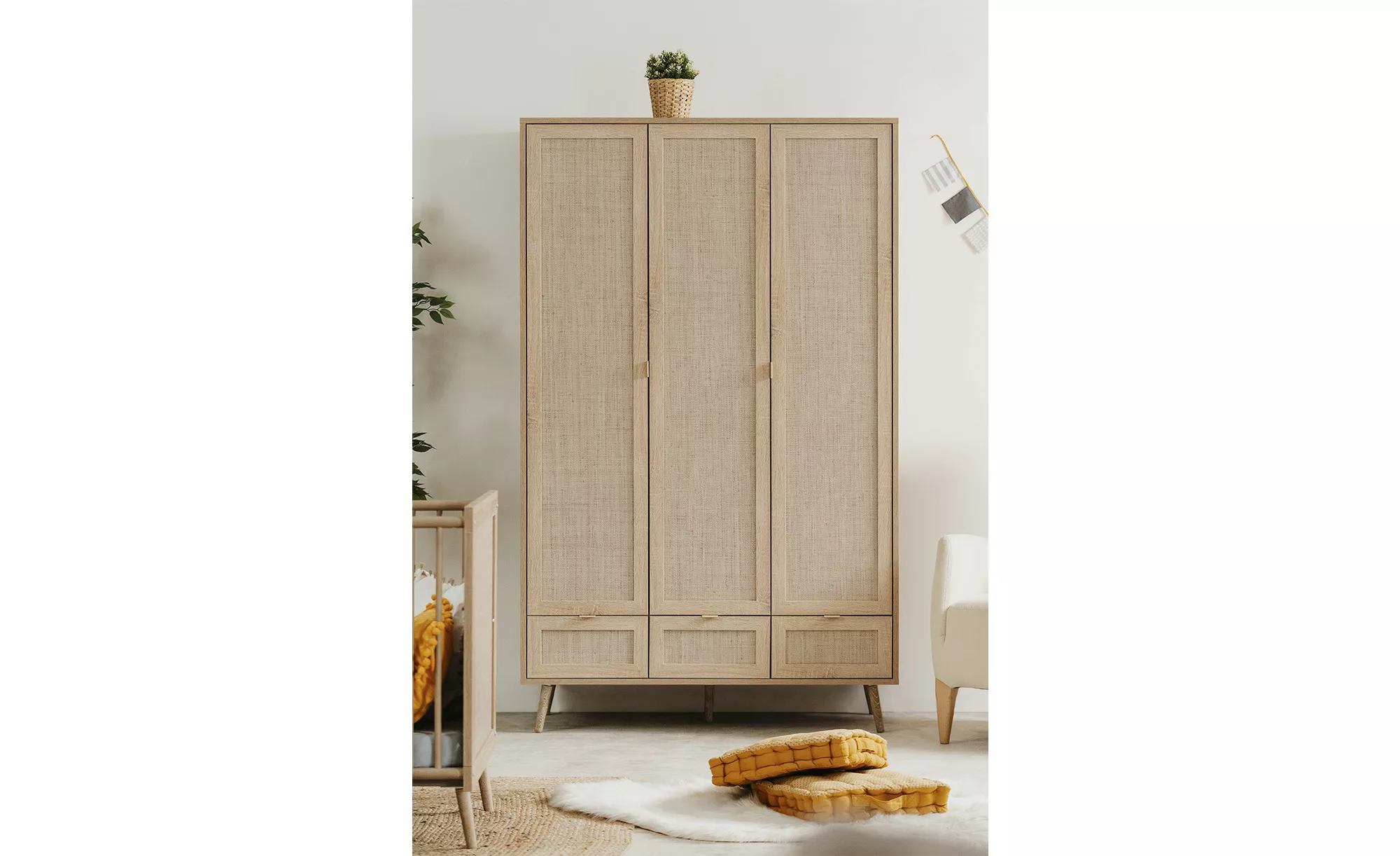 Kleiderschrank  Rafia ¦ holzfarben ¦ Maße (cm): B: 120 H: 195 T: 55 Baby > günstig online kaufen