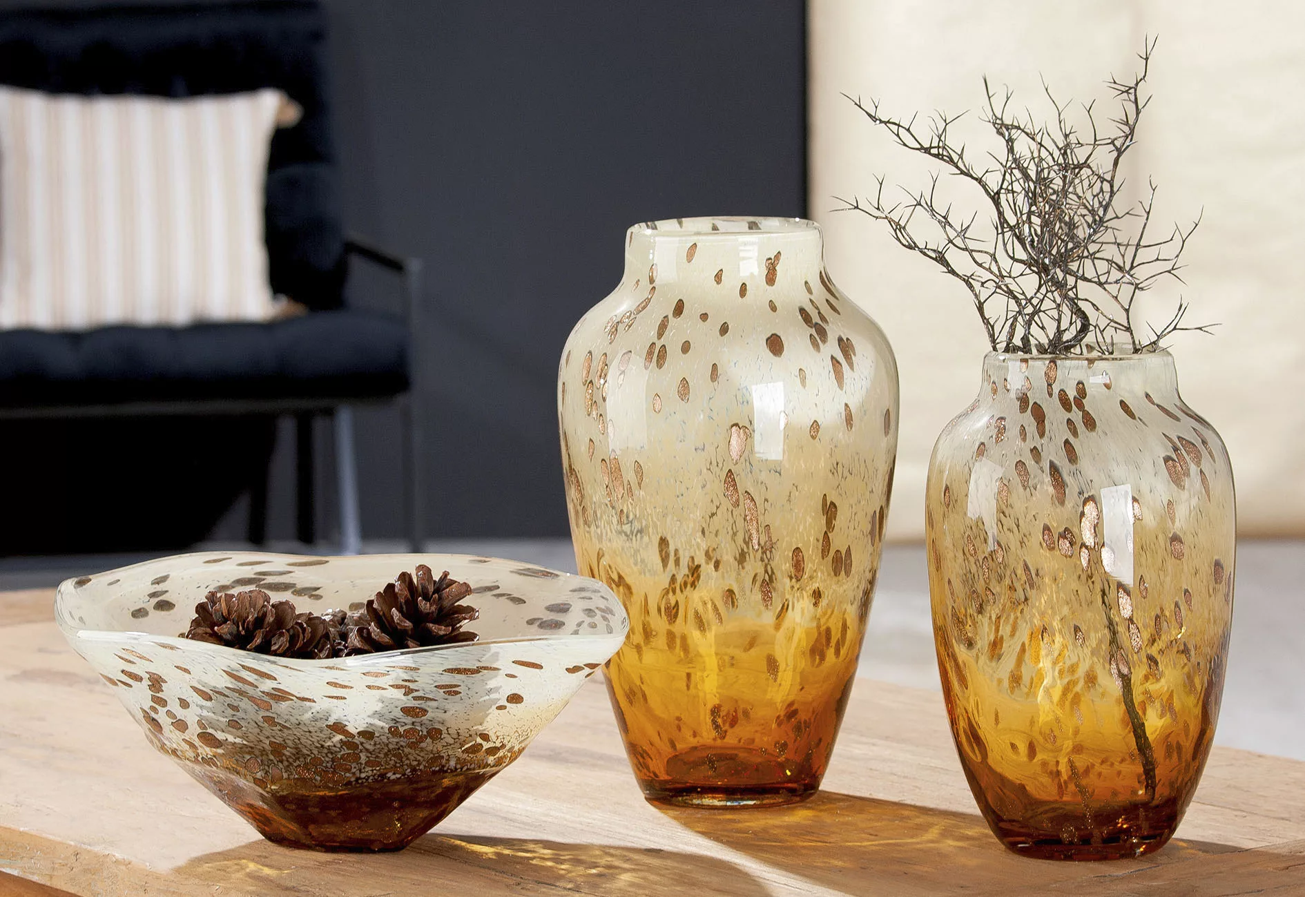 Casablanca by Gilde Tischvase »Ambrosio, Dekovase«, (1 St.), Vase aus Glas, günstig online kaufen