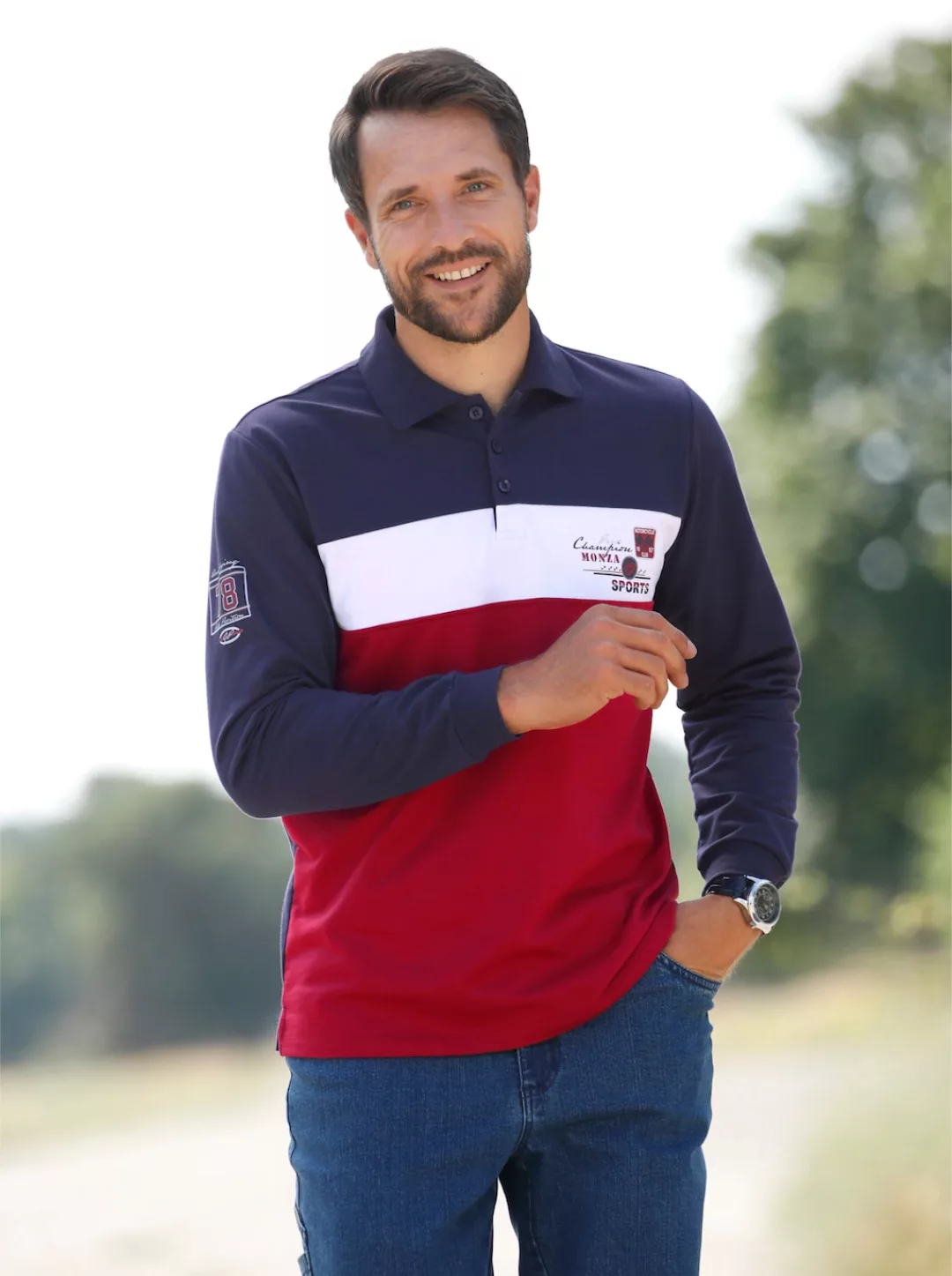 Langarm-Poloshirt "Langarm-Shirt" günstig online kaufen