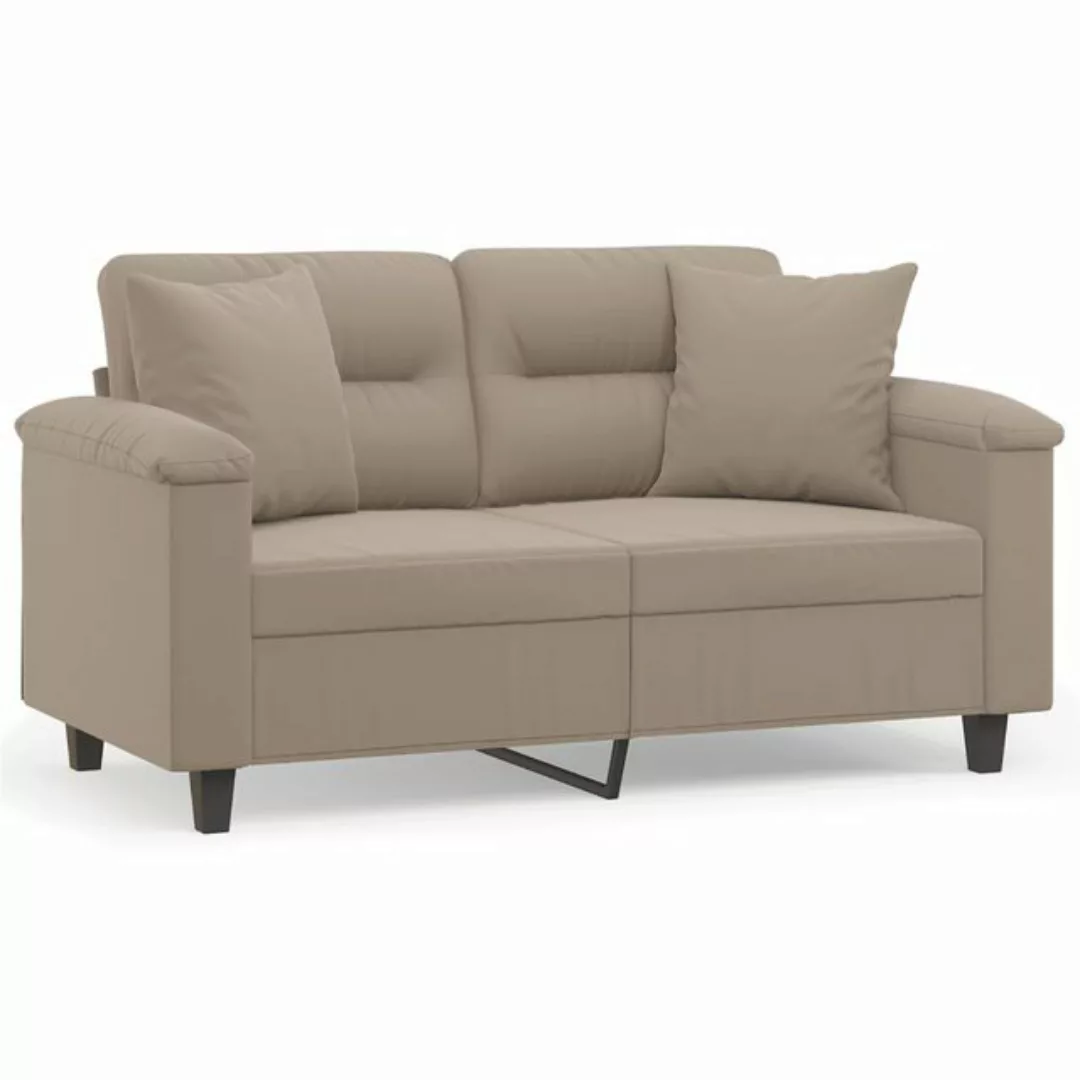 vidaXL Sofa 2-Sitzer-Sofa mit Kissen Taupe 120 cm Mikrofasergewebe günstig online kaufen