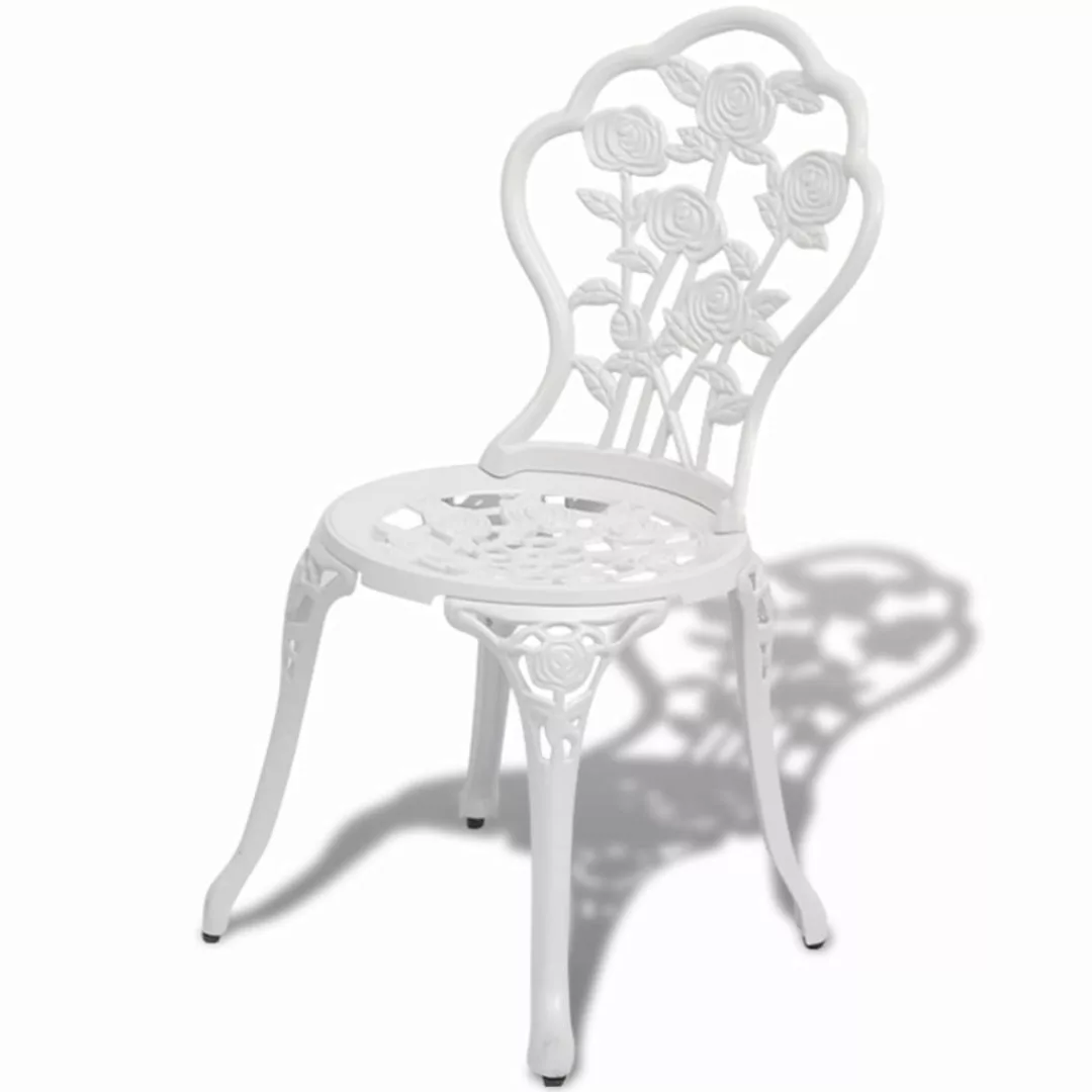 Bistro-stühle 2 Stk. Aluminiumguss Weiß günstig online kaufen