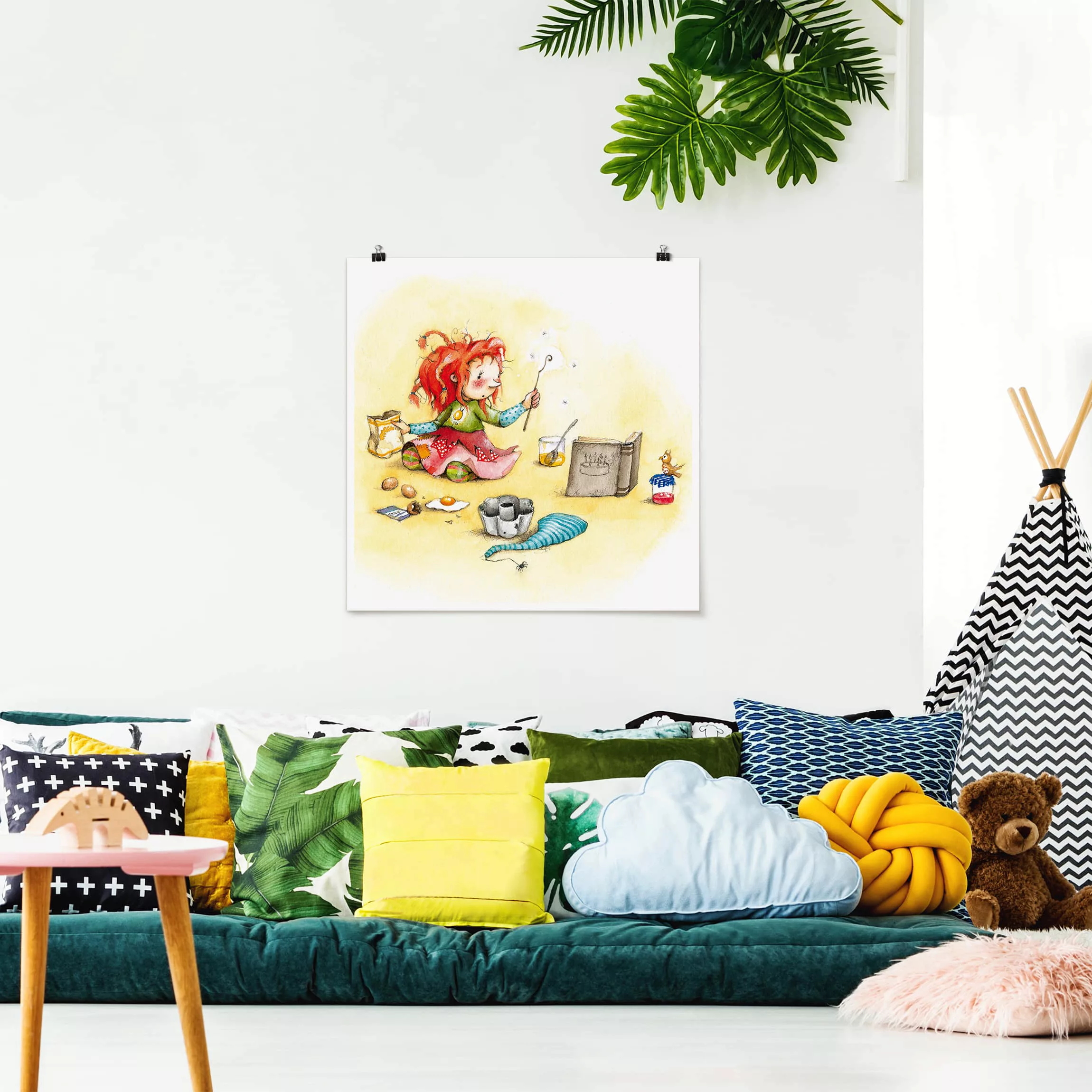 Poster Kinderzimmer - Quadrat Fridas zauberhafte Bäckerei günstig online kaufen