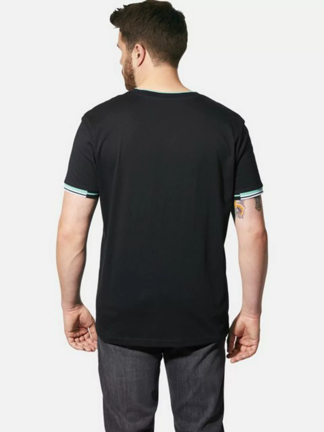 Charles Colby T-Shirt EARL EWAN V-Ausschnitt im Rippstrick günstig online kaufen