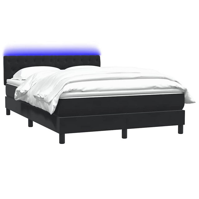 vidaXL Bett Boxspringbett mit Matratze Schwarz 140x220 cm Samt günstig online kaufen