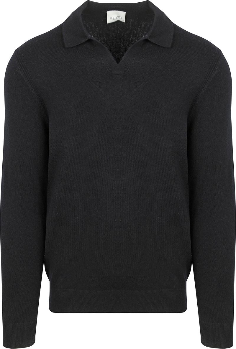 Profuomo Longsleeve Poloshirt Wool Blend Navy  - Größe L günstig online kaufen
