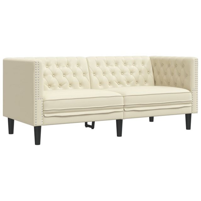 vidaXL Sofa Chesterfield-Sofa 2-Sitzer Creme Kunstleder günstig online kaufen