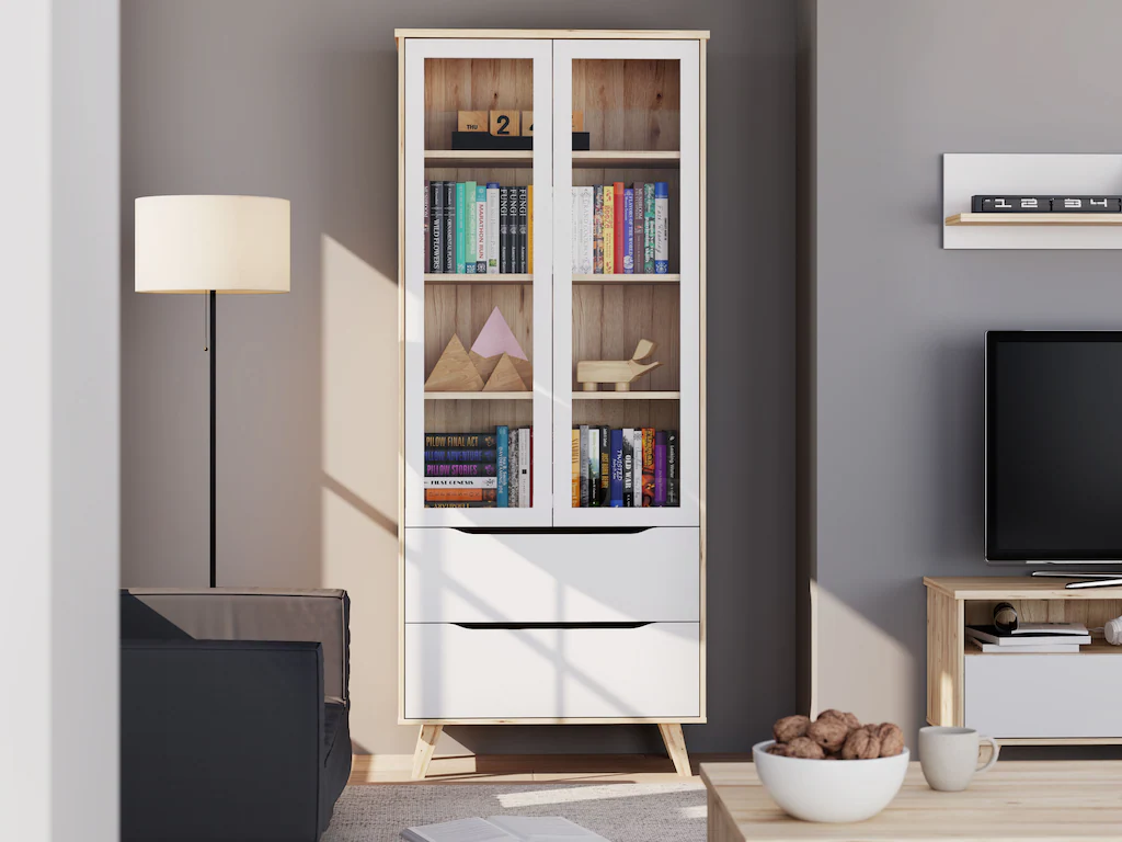 FORTE Vitrine "Vankka Stauraumvitrine", (B/H/T 84,7/201,5/41,7 cm), 2 Glast günstig online kaufen