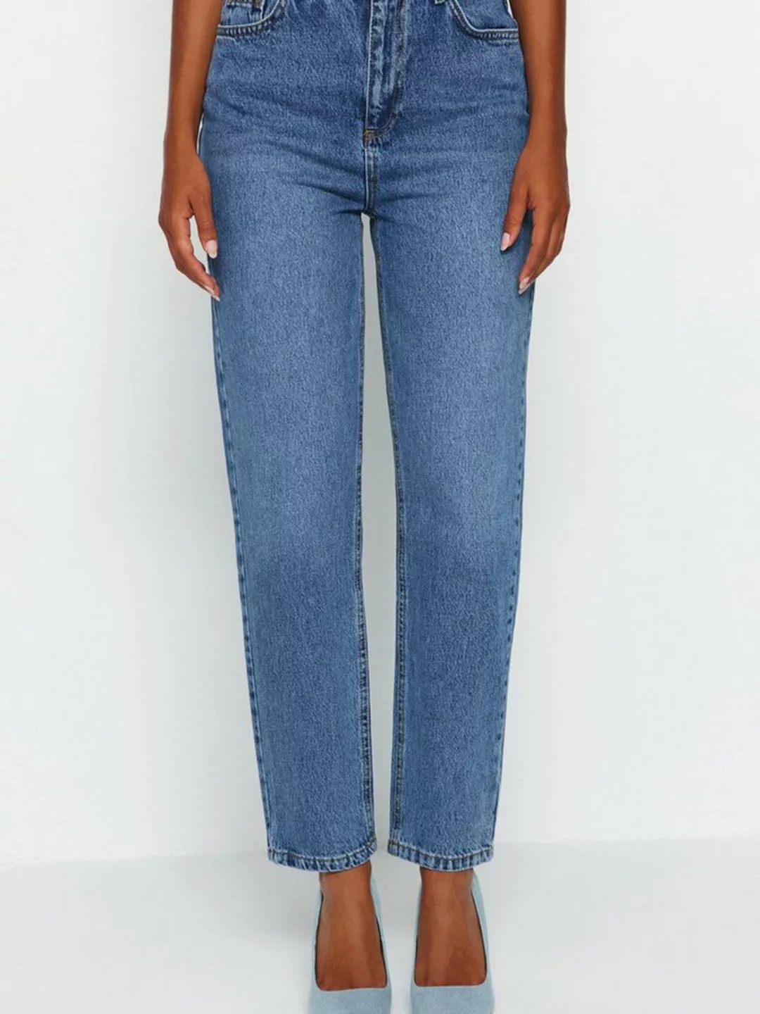 Trendyol 7/8-Jeans (1-tlg) Plain/ohne Details günstig online kaufen