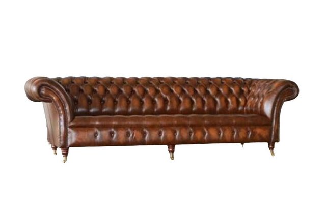 JVmoebel Chesterfield-Sofa Braune Chesterfield Couch Sofa Polster 4 Sitzer günstig online kaufen