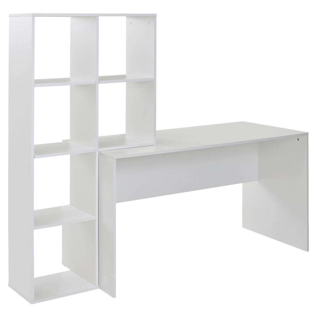 Schreibtisch mit Regal Weiß 170x59x143,5 cm Bürotisch Modern | Laptoptisch günstig online kaufen