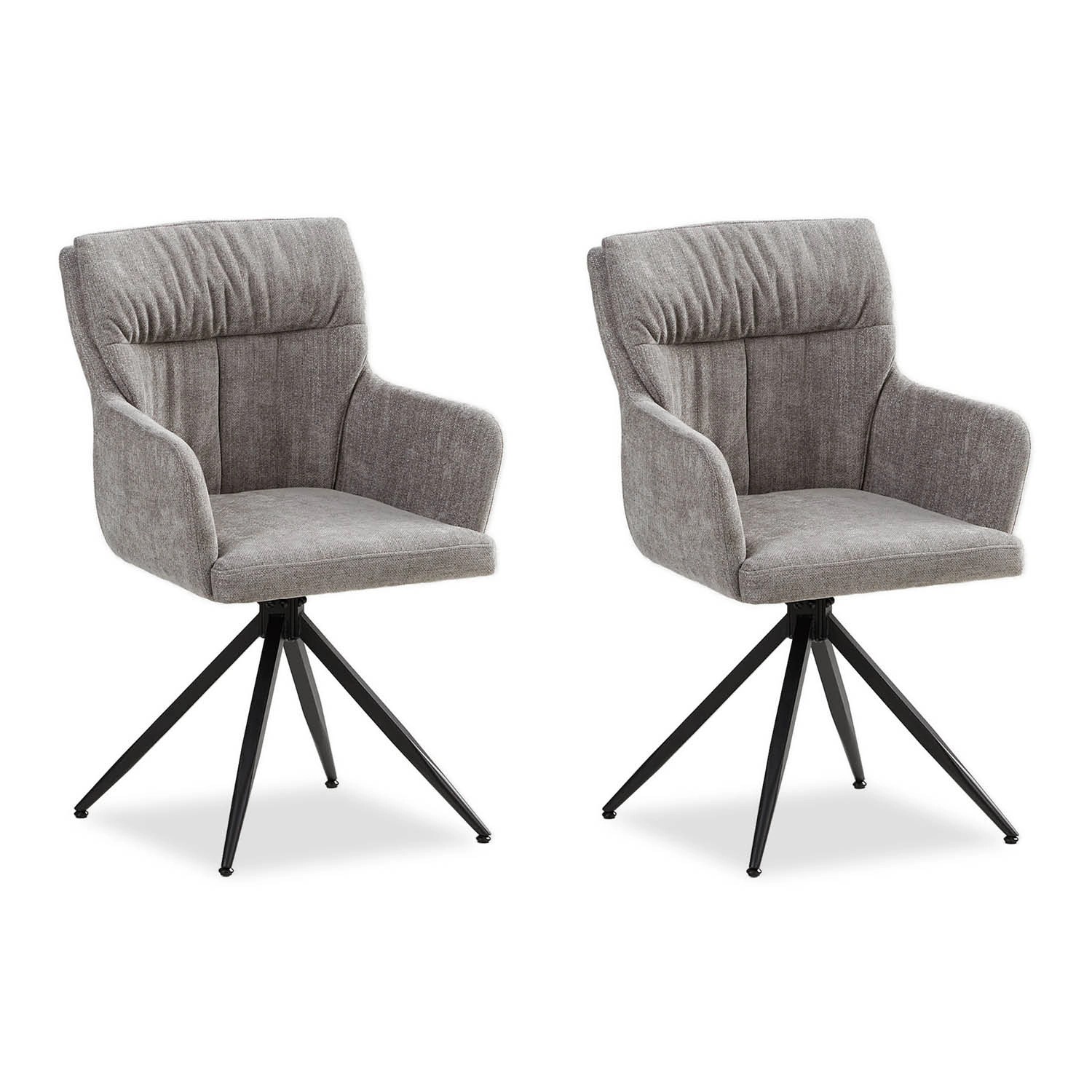 Homestyle4u 2er Set Polsterstühle Drehbar in Grau 2847 günstig online kaufen