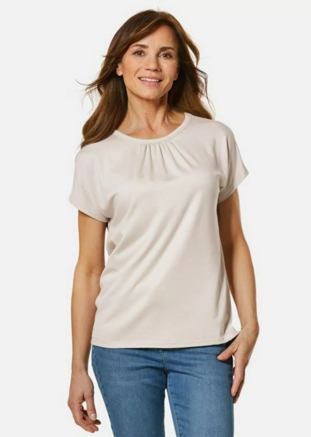 GOLDNER T-Shirt Bequemes Rundhalsshirt aus glänzender Qualität günstig online kaufen