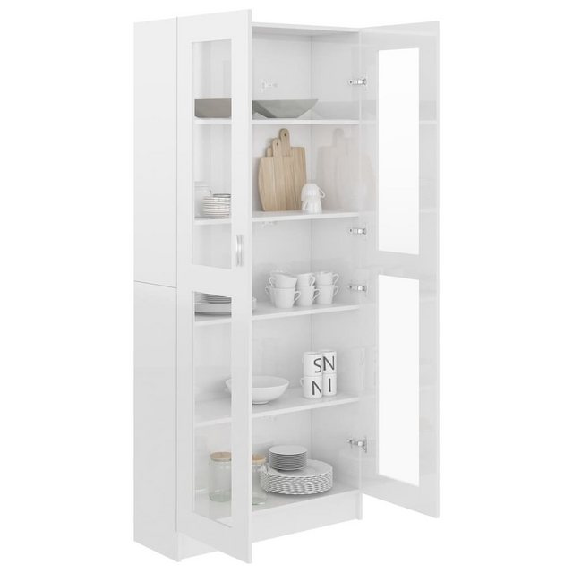 vidaXL Vitrine Bücherschrank Vitrinenschrank Vitrine Hochglanz-Weiß 82,5x30 günstig online kaufen