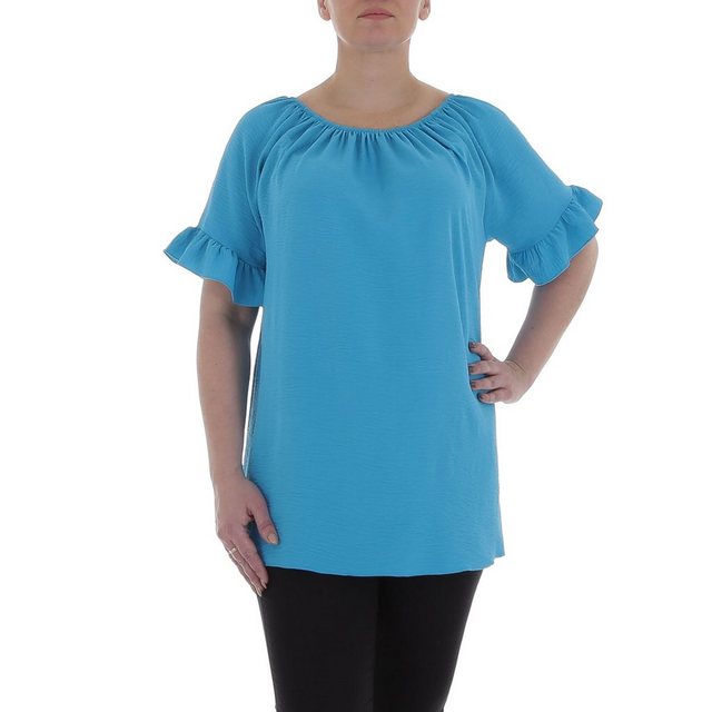 Ital-Design Kurzarmbluse Damen Elegant (85915858) Bluse in Blau günstig online kaufen