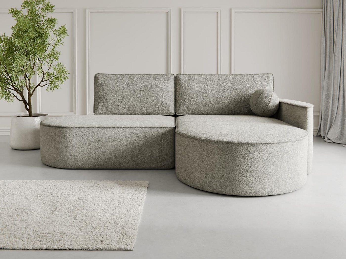 Compleo Ecksofa L MORENO, Designer Couch L, Exklusives Ecksofa, Cord, Velve günstig online kaufen