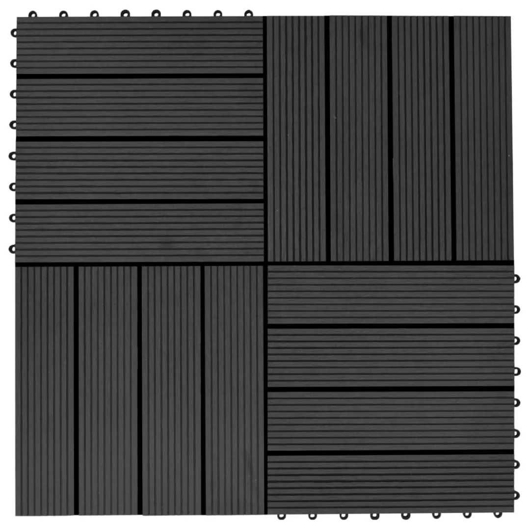 Terrassenfliesen 11 Stück Wpc 30 X 30 Cm 1 Qm Schwarz günstig online kaufen