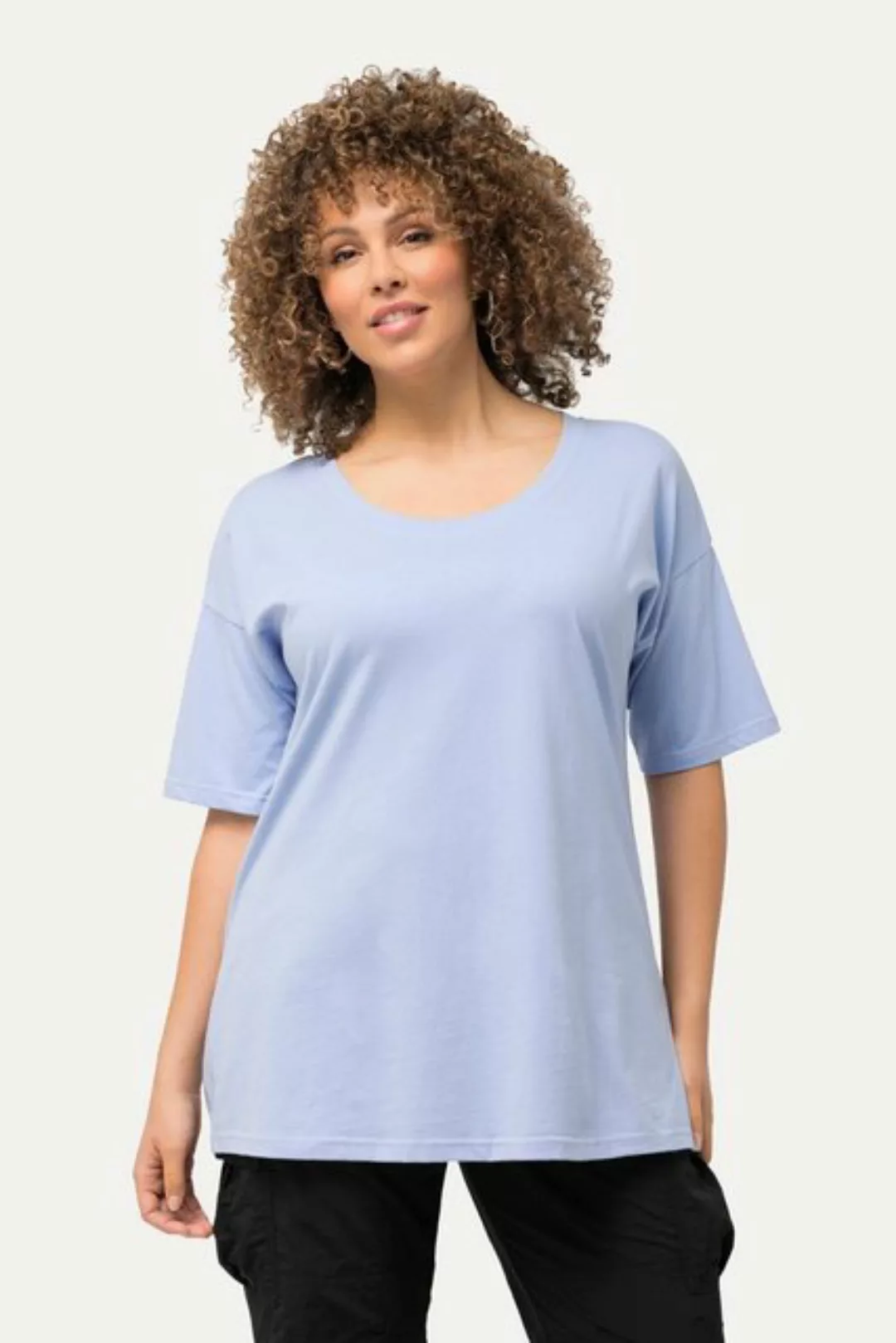Ulla Popken Rundhalsshirt T-Shirt Oversized Rundhals Halbarm günstig online kaufen