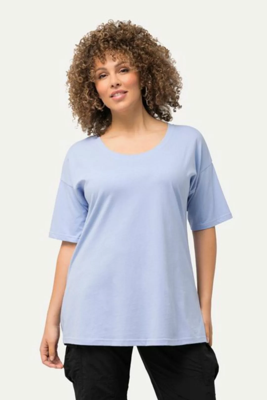 Ulla Popken Rundhalsshirt T-Shirt oversized Rundhals Halbarm günstig online kaufen