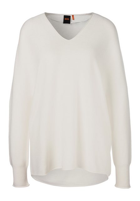 BOSS ORANGE V-Ausschnitt-Pullover C_Feronessa mit V-Ausschnitt, abgerundete günstig online kaufen
