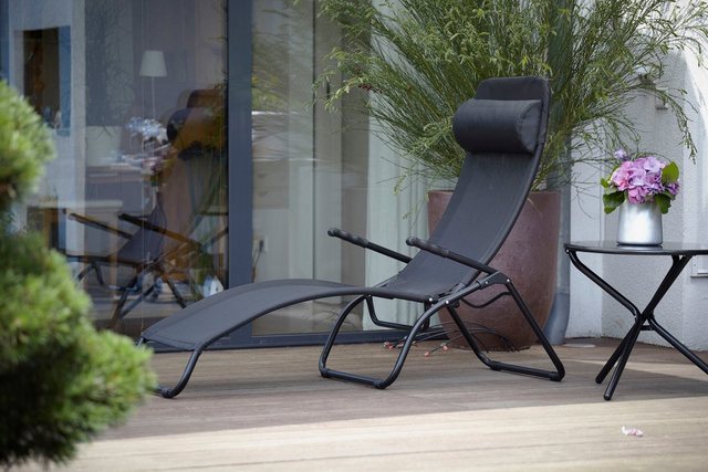 jankurtz Relaxliege Terrassenliege Samba Edition aus Aluminium, Schwarz günstig online kaufen