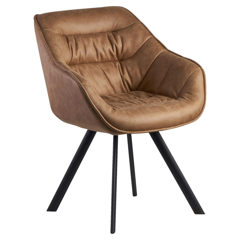 Stuhl braun schwarz Stoff Eisen B/H/T: ca. 60x85x64 cm günstig online kaufen