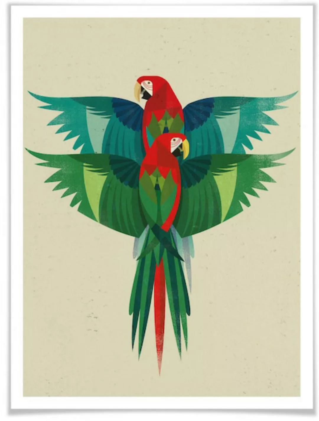 Wall-Art Poster "Ara Illustration bunt", Papageien, (1 St.) günstig online kaufen