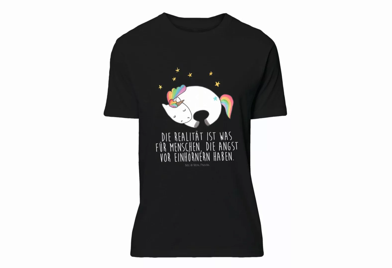 Mr. & Mrs. Panda T-Shirt Einhorn Nacht - Schwarz - Geschenk, Party, T-Shirt günstig online kaufen