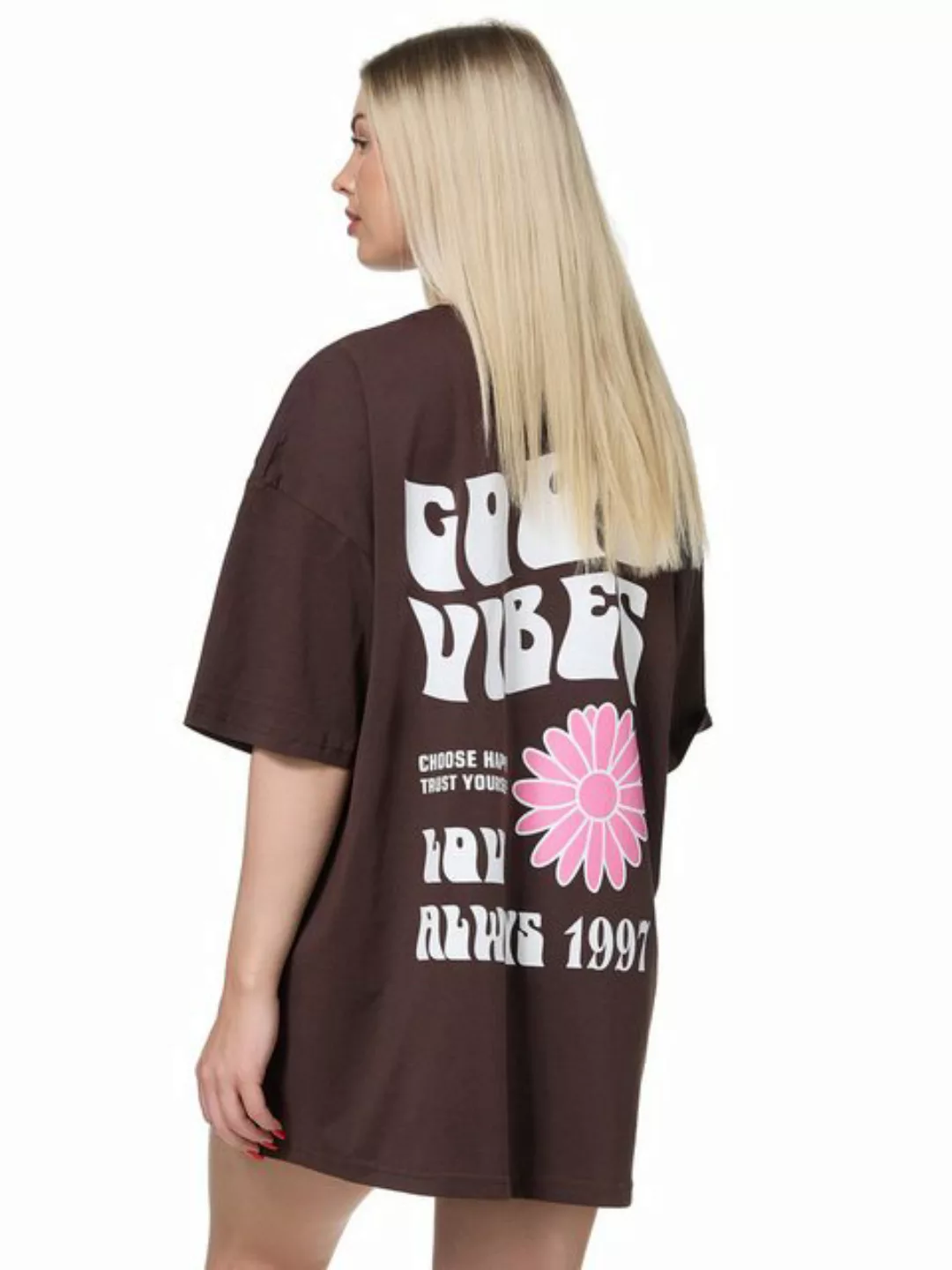 Worldclassca T-Shirt Worldclassca Oversized Print GOOD VIBES T-Shirt lang S günstig online kaufen