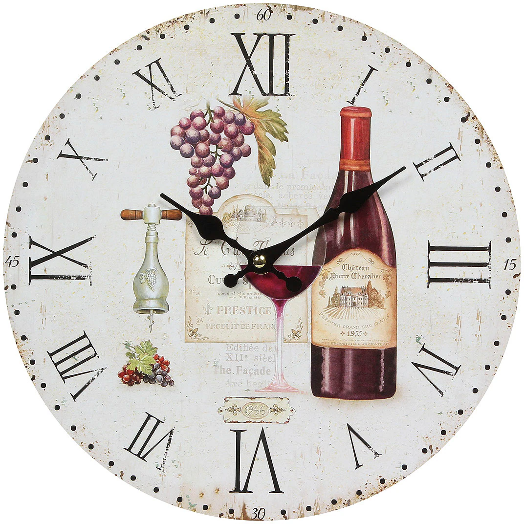 Ambiente Haus Wanduhr "Wanduhr -Wein 28cm" günstig online kaufen