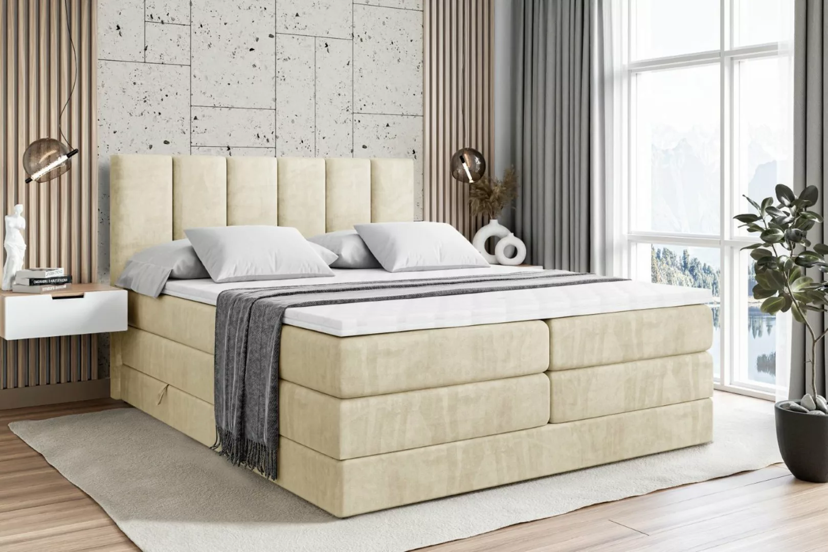 ALTDECOR Boxspringbett BOXI 1 KING (Multipocket-Matratze H4 und H3 Matratze günstig online kaufen