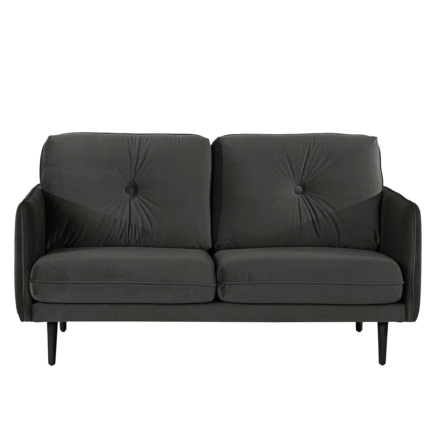 home24 Norrwood Sofa Pigna II 2,5-Sitzer Grau Samt 168x86x94 cm günstig online kaufen