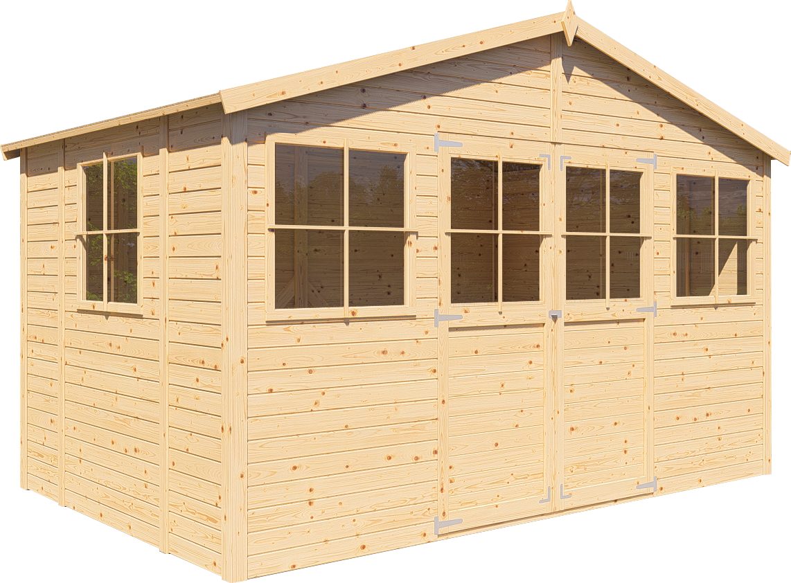 BERTILO Gartenhaus "Workshop 1 naturbelassen", Großes Gartenhaus aus exakt günstig online kaufen