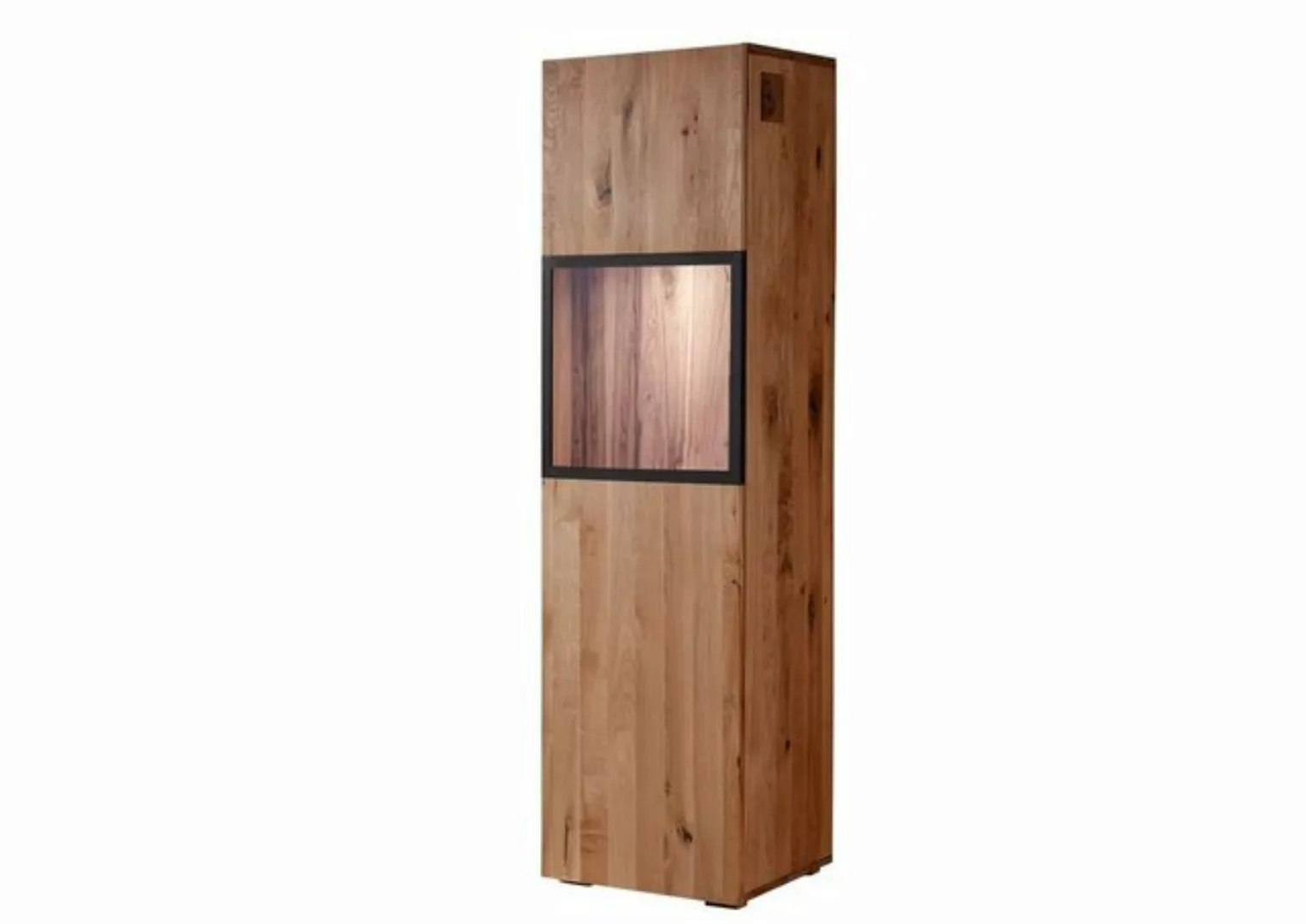 Massivmoebel24 Standvitrine Vitrine Wild-/Zerreiche 50x43x180 natur geölt F günstig online kaufen