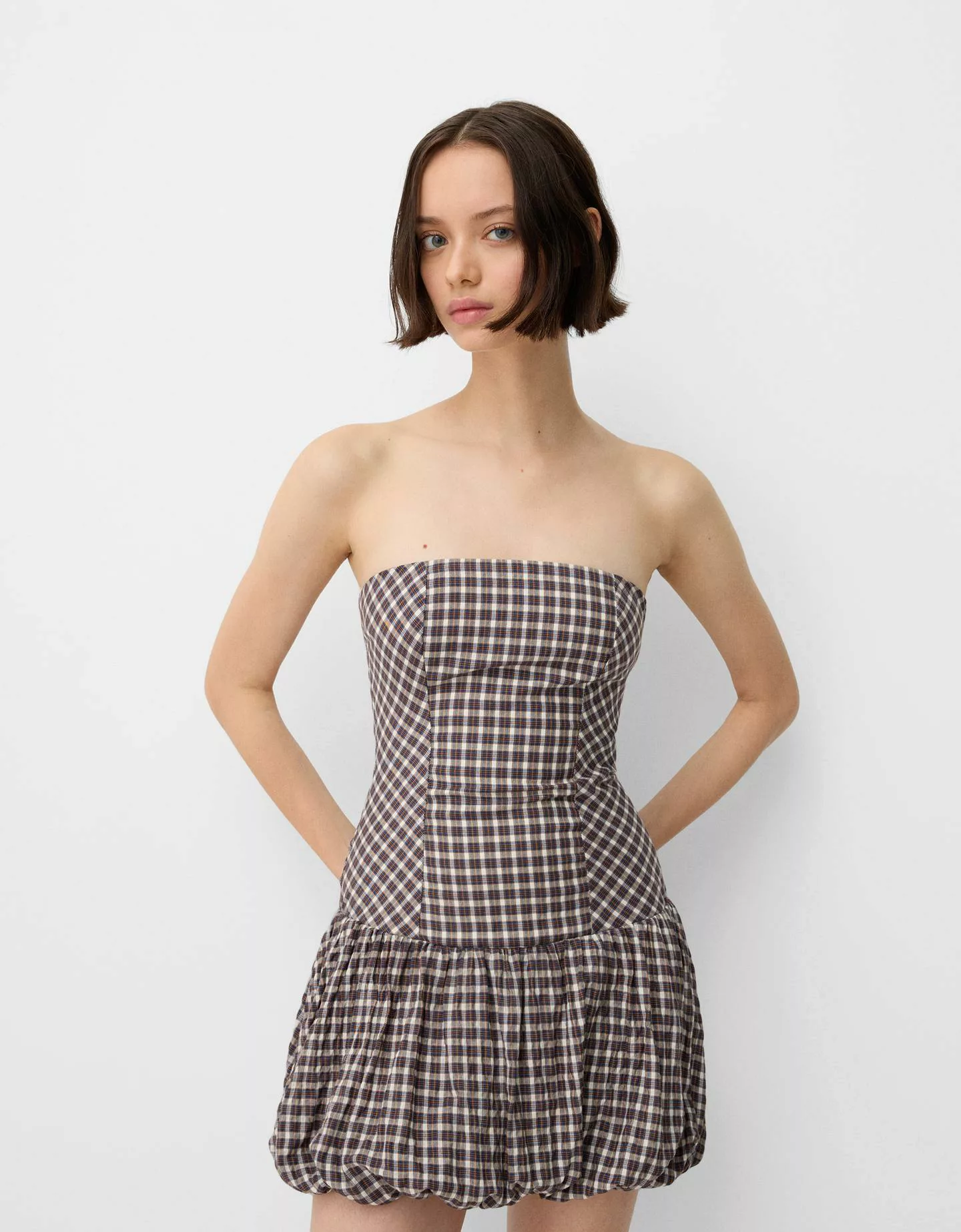 Bershka Minikleid Mit Ballonärmeln Damen M Braun günstig online kaufen