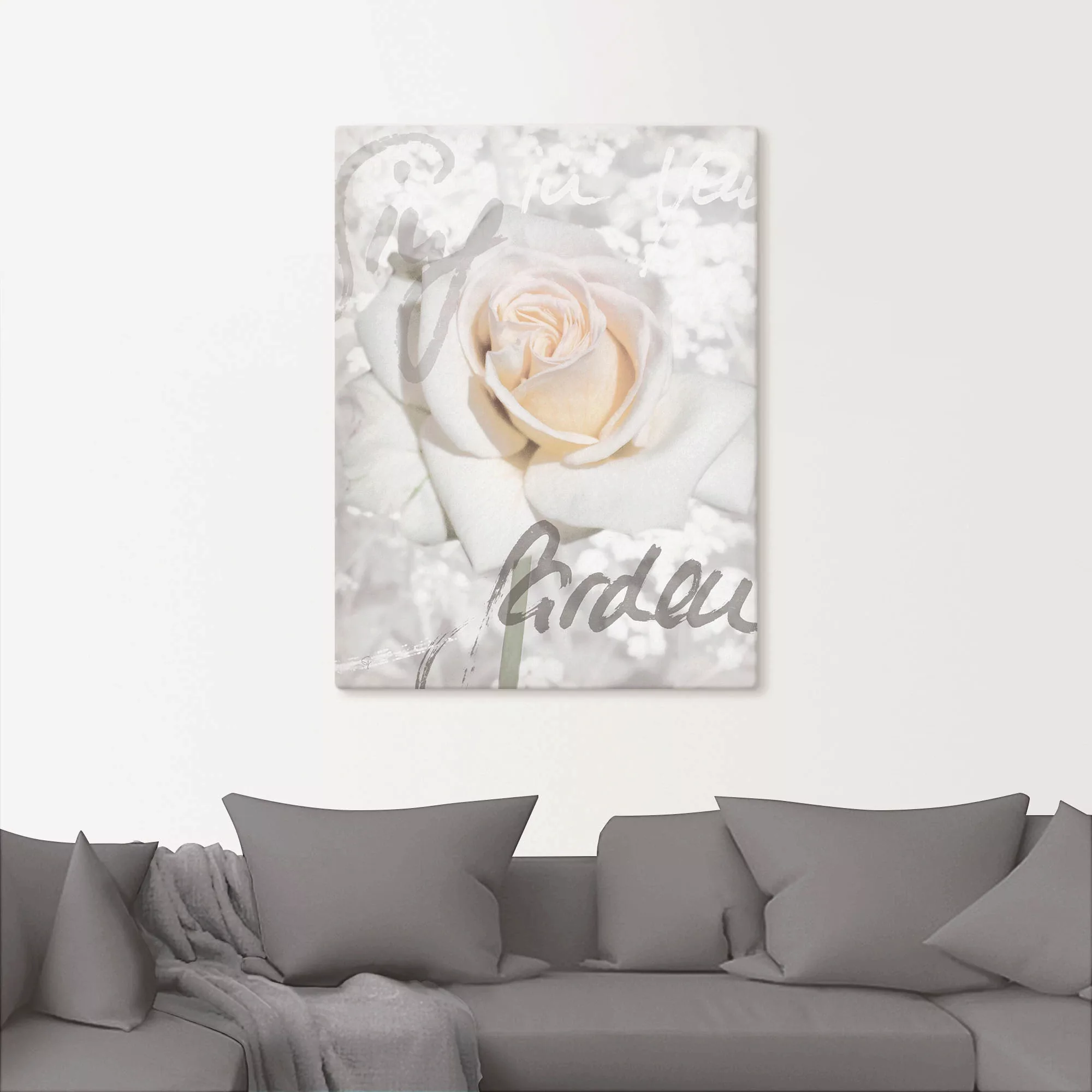 Artland Wandbild "In Lettern - Rose", Blumen, (1 St.), als Alubild, Outdoor günstig online kaufen