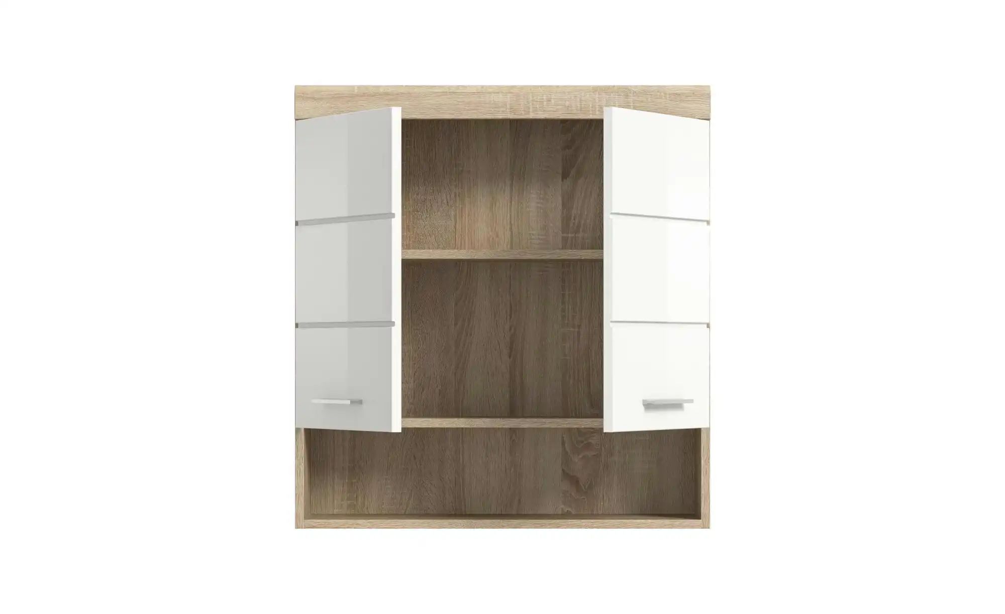 xonox.home Hängeschrank weiß Hochglanz/ Sonoma Eiche hell B/H/T: 74x79x24 c günstig online kaufen