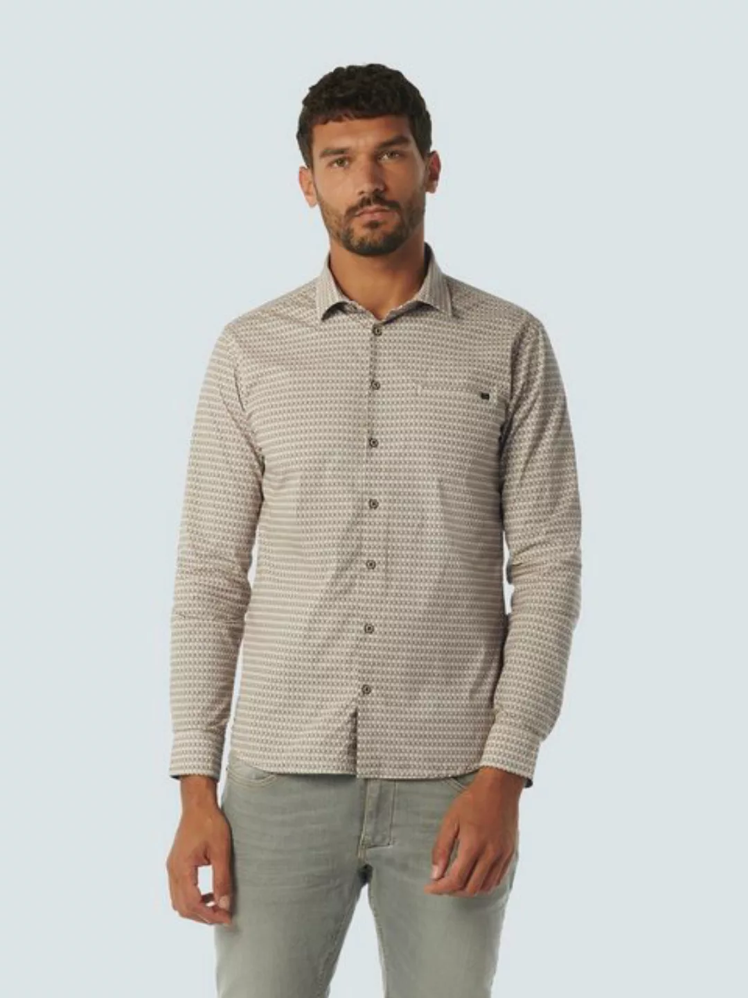 NO EXCESS Langarmshirt Shirt Stretch Allover Printed günstig online kaufen