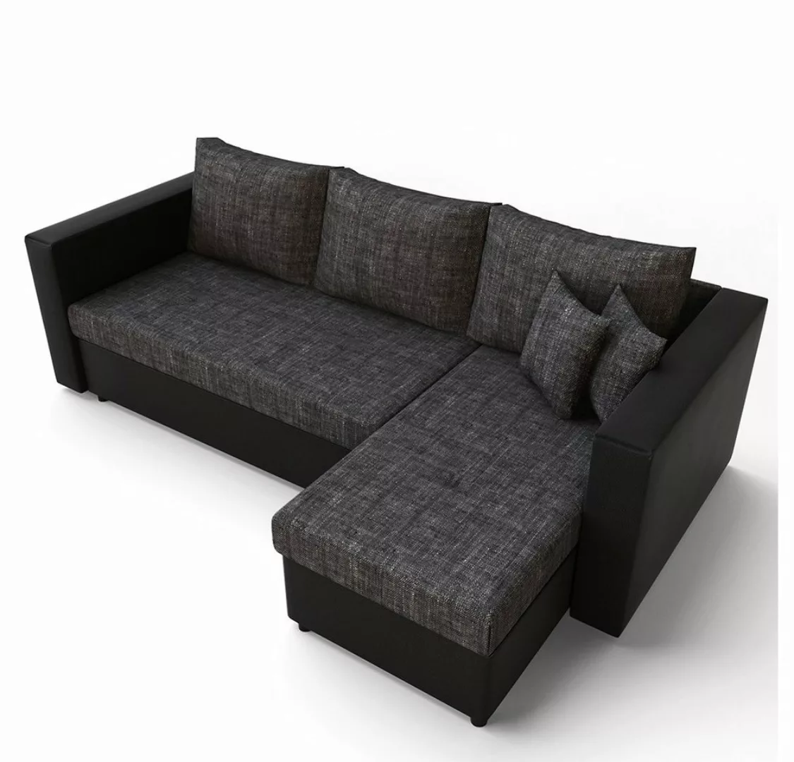 VitaliSpa® Ecksofa, Schwarz/Anthrazit, 224 x 144 cm, mit Schlaffunktion günstig online kaufen