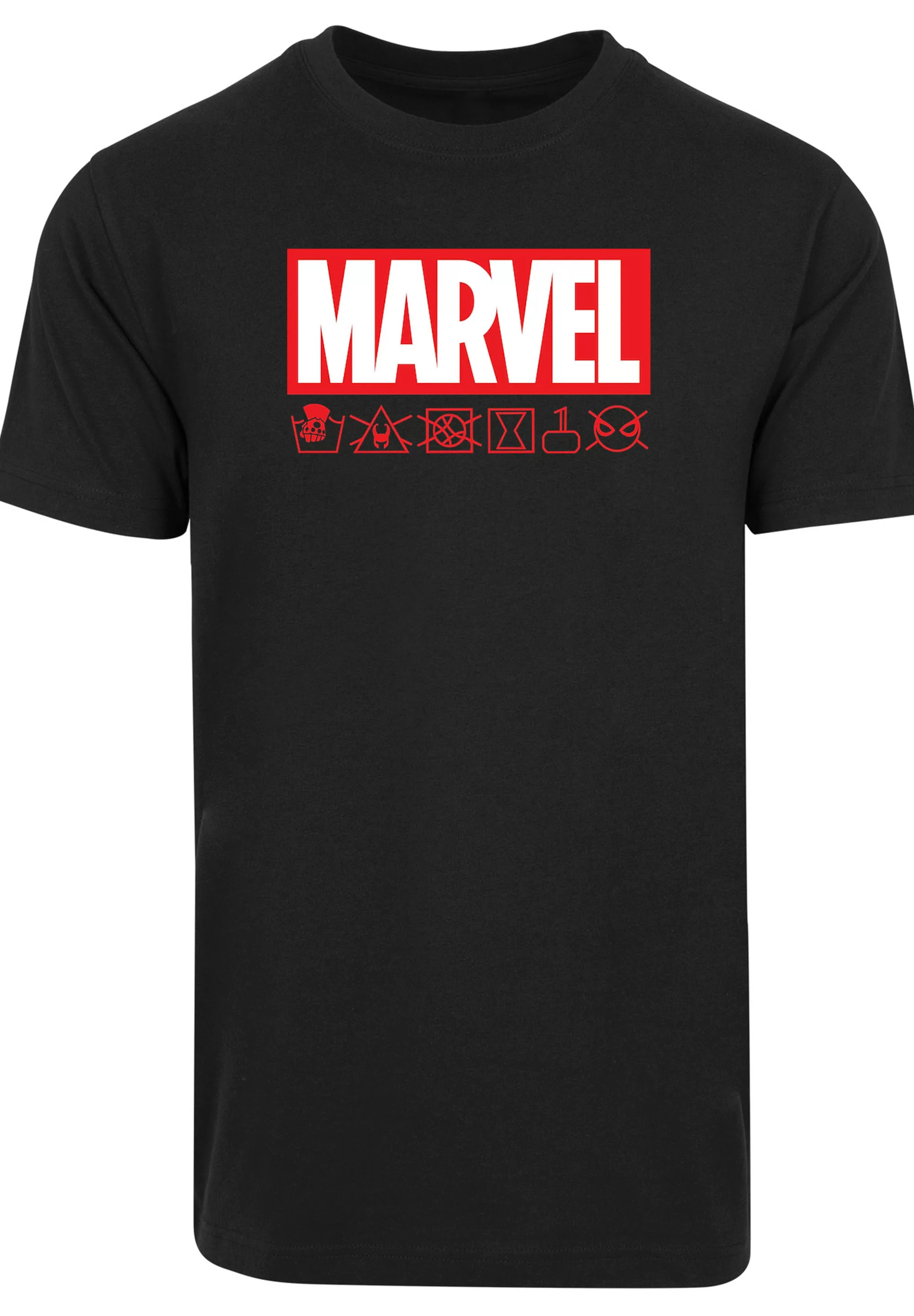 F4NT4STIC T-Shirt "Marvel Logo Waschsymbole", Print günstig online kaufen